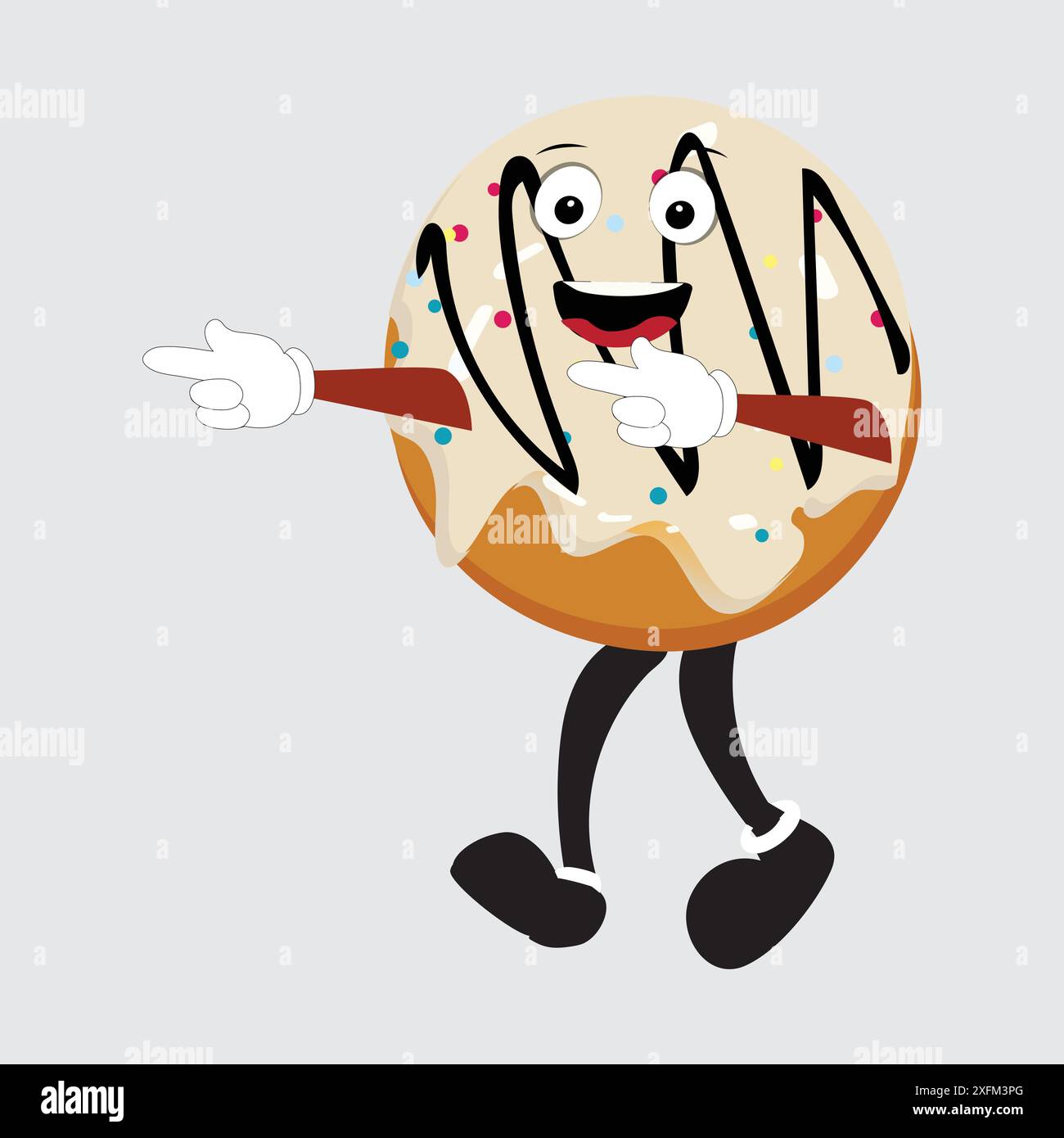 Mascotte Donut, illustration vectorielle rétro style dessin animé vintage, mascotte Donut, illustration vectorielle rétro style dessin animé vintage Illustration de Vecteur