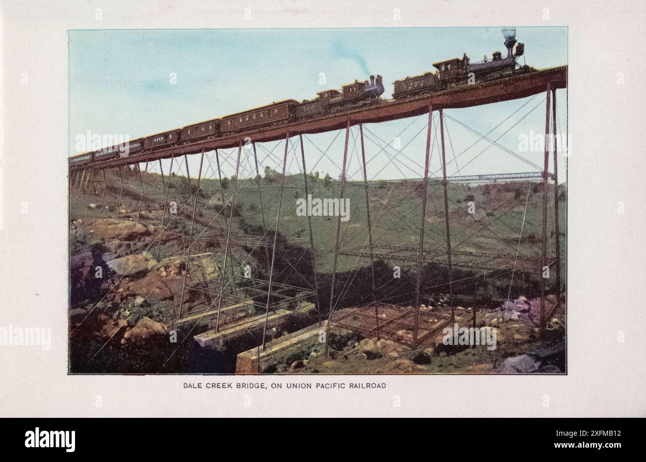 Photo vintage de Dale Creek Bridge, sur Union Pacific Railroad. USA, 1899 Banque D'Images