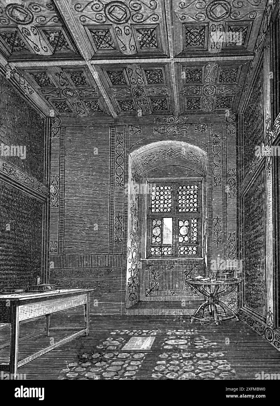 Illustration de la cellule de Martin Luther au monastère Saint Augustin à Erfurt Allemagne Luther a été admis au monastère en 1505 de la vie de Luthe Banque D'Images