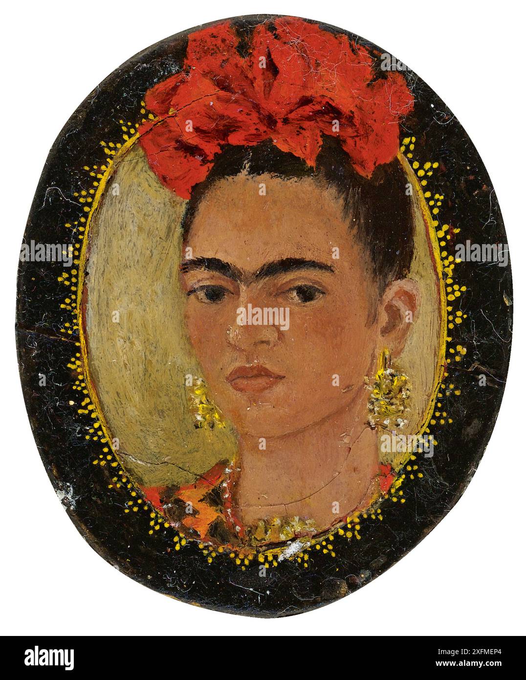 Autoportrait pour Jose Bartoli. Musée : COLLECTION PRIVÉE. Auteur : FRIDA KAHLO. Banque D'Images