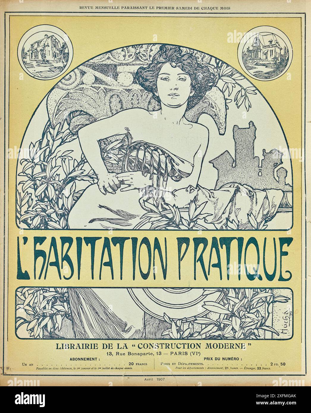 L'habitation pratique. Musée : COLLECTION PRIVÉE. Auteur : Alfons Marie Mucha. Banque D'Images