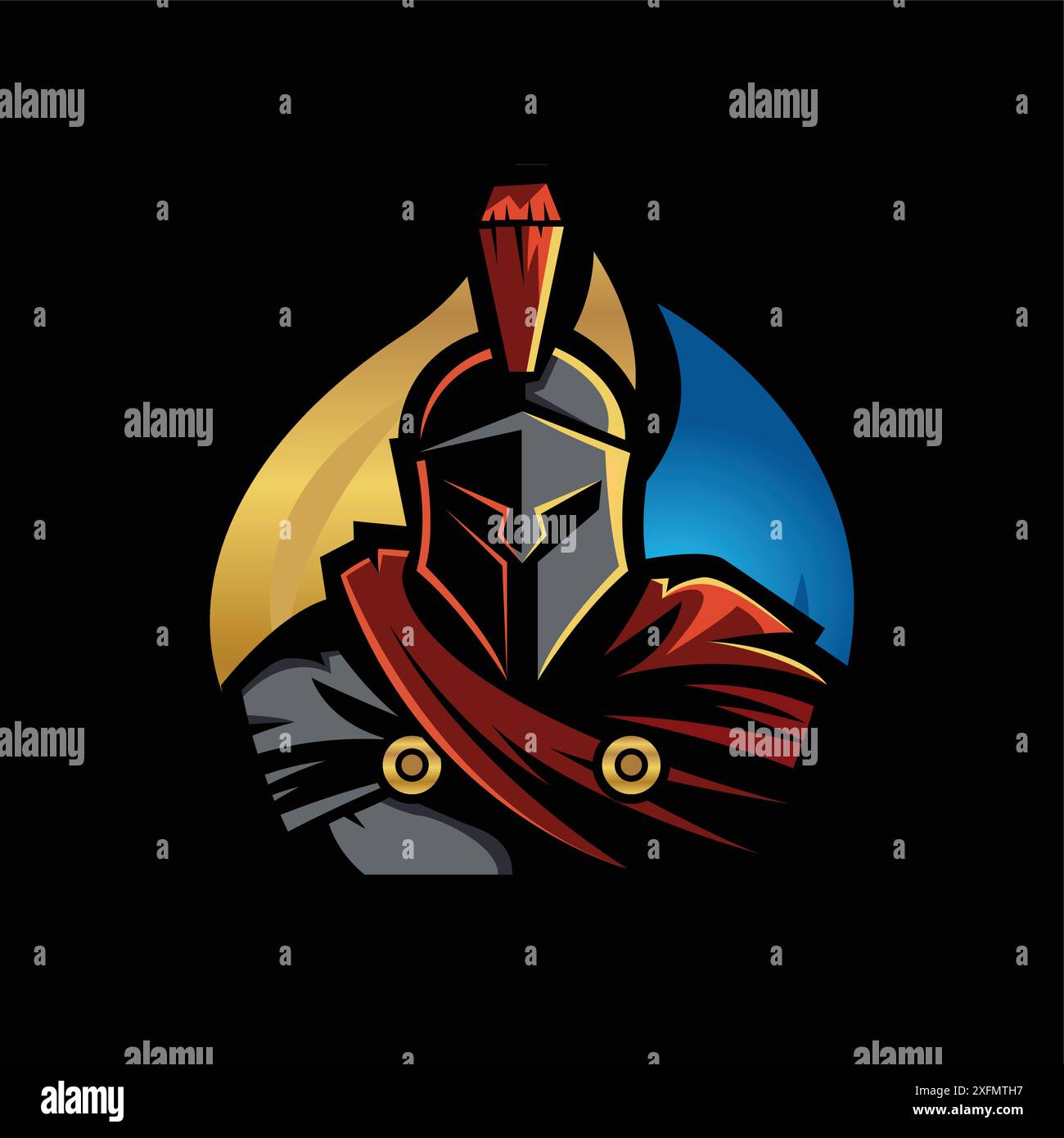 conception de logo esport de mascotte spartiate premium vectorielle Illustration de Vecteur