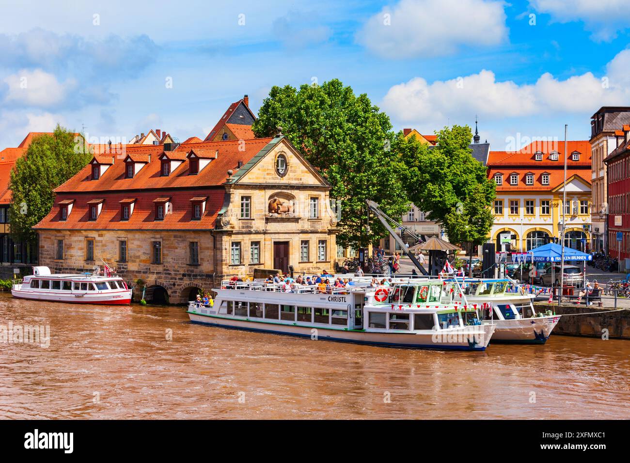 Bamberg, Allemagne - 12 juillet 2021 : Klein-Venedig ou petite Venise est une maison de pêcheurs à la rivière Regnitz dans la vieille ville de Bamberg. Bamberg est une ville dans UPP Banque D'Images