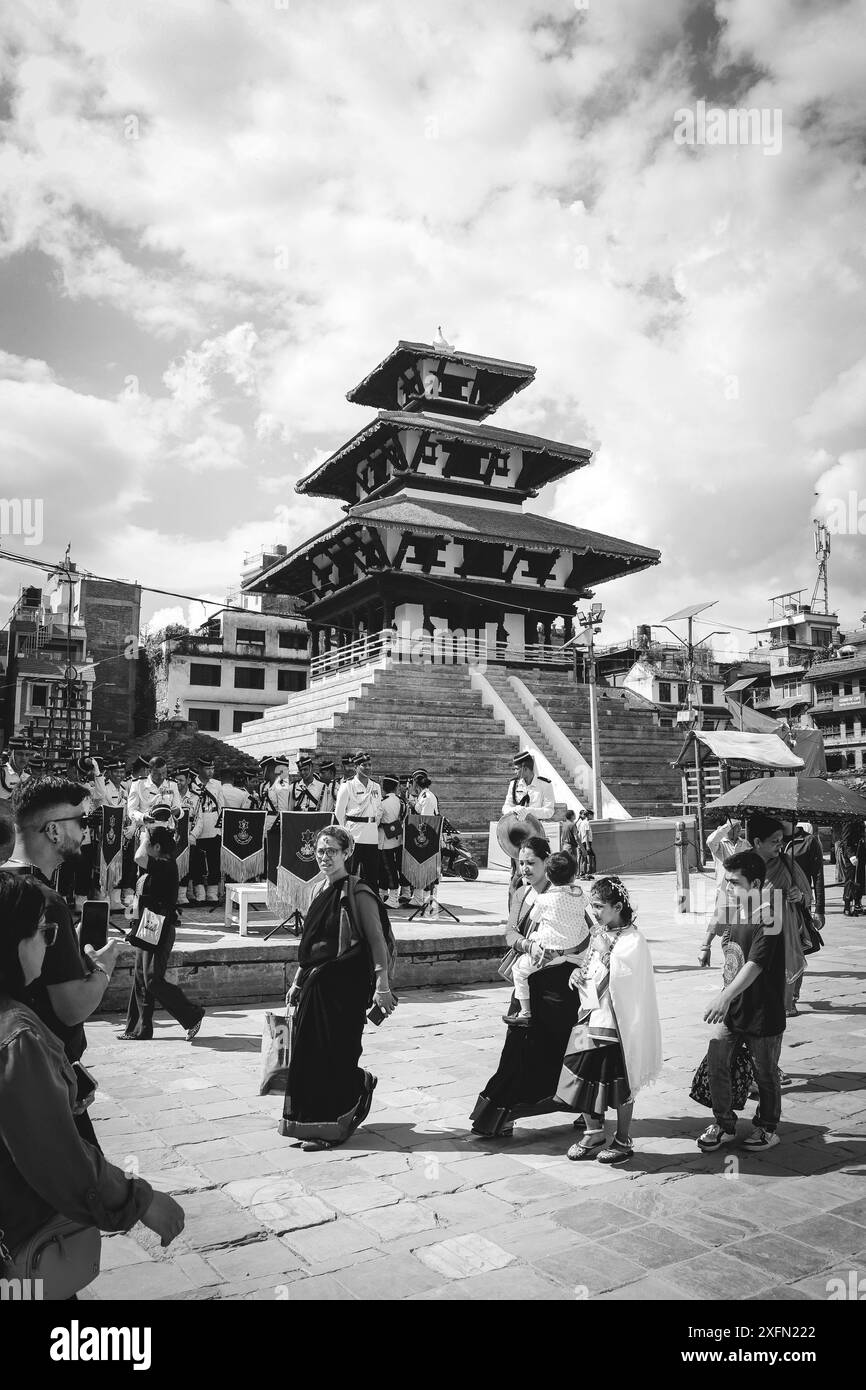 Une vue de Basantapur Durbar Square, Katmandou, Népal. Banque D'Images
