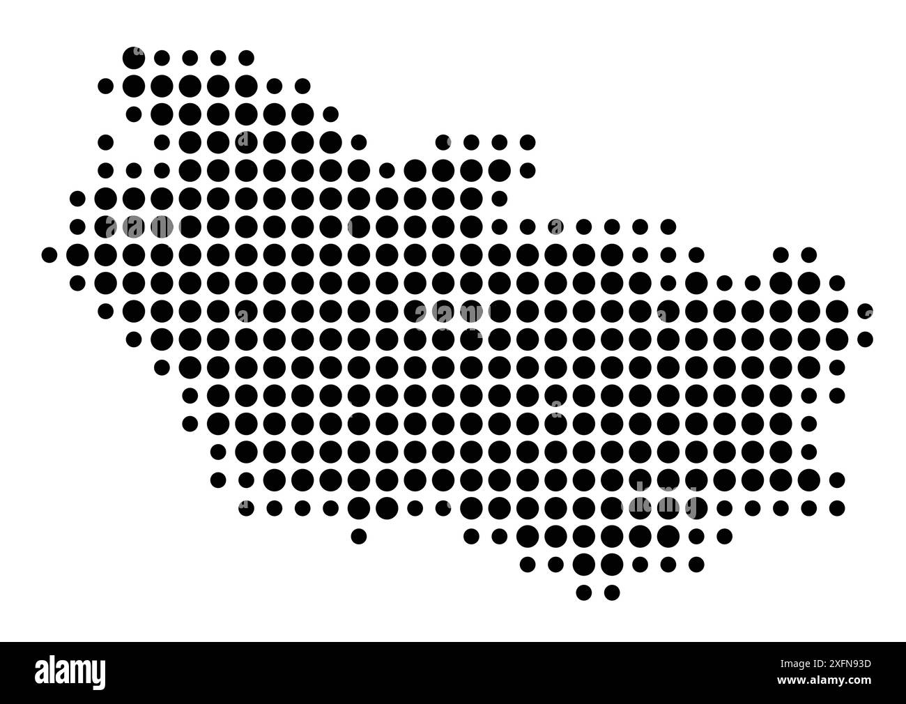 Symbole carte du département somme (France) montrant l'état/la province avec un motif de cercles noirs Illustration de Vecteur