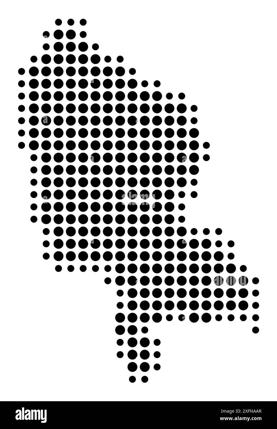 Symbole carte du Département territoire de Belfort (France) montrant l'état/la province avec un motif de cercles noirs Illustration de Vecteur