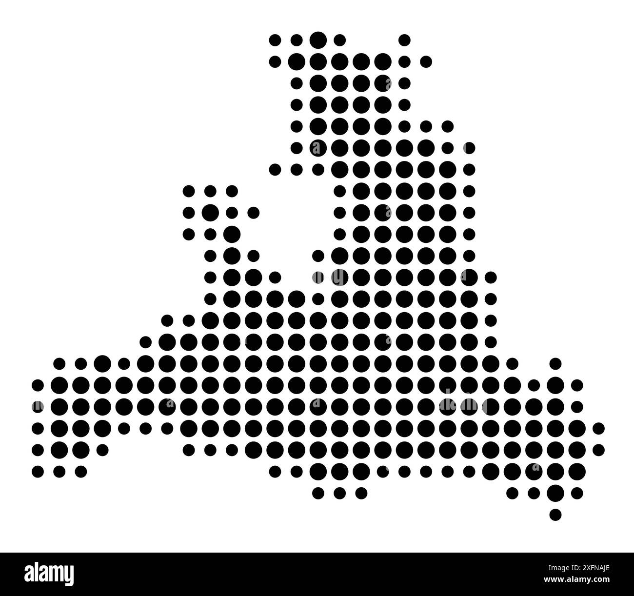 Symbole carte du Bundesland Salzbourg (Autriche) montrant l'état/la province avec un motif de cercles noirs Illustration de Vecteur Symbole carte du Bundesland Salzbourg (Autriche) montrant l'état/la province avec un motif de cercles noirs Illustration de Vecteur