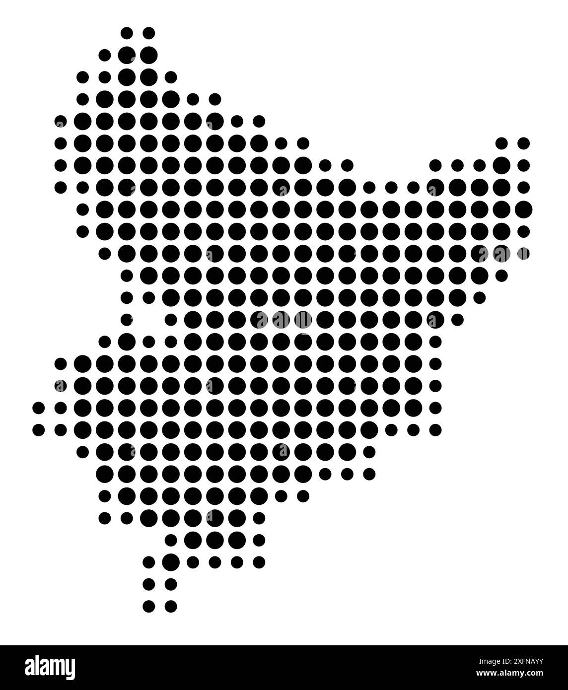 Symbole carte du Département Alpes-Maritimes (France) montrant l'état/la province avec un motif de cercles noirs Illustration de Vecteur