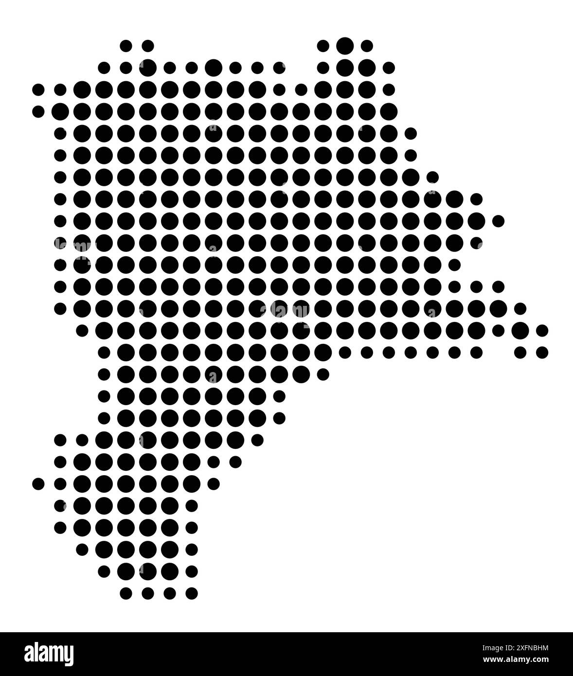 Symbole carte de la Kanton Lucerne (Suisse) montrant l'état/la province avec un motif de cercles noirs Illustration de Vecteur