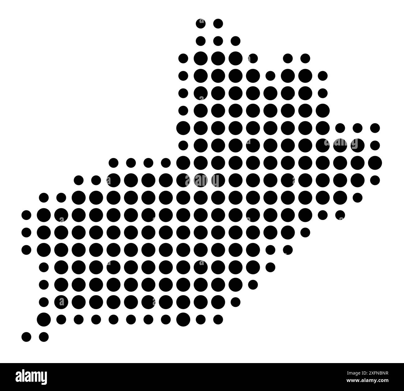 Symbole carte de la Kanton Genève (Suisse) montrant l'état/la province avec un motif de cercles noirs Illustration de Vecteur