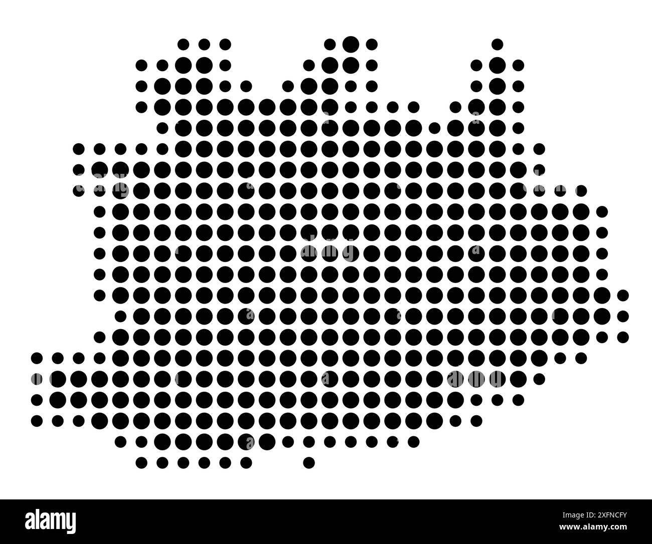 Symbole carte de la province d'Anvers (Belgique) montrant l'état/la province avec un motif de cercles noirs Illustration de Vecteur