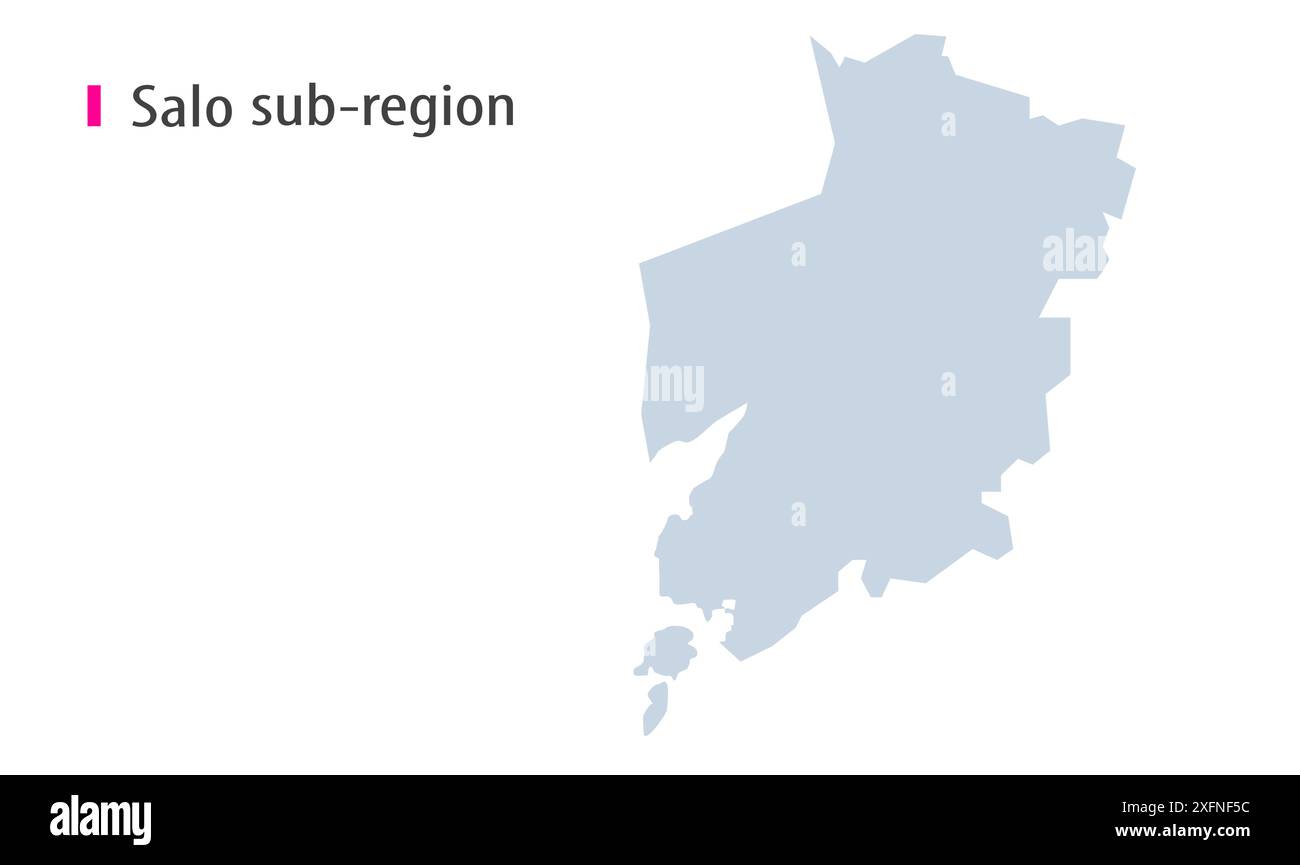 Salo sub region Map vector1, carte de Finlande, région de Finlande, avec bg blanc, carte de Finlande avec drapeau agitant. Politique, gouvernement, peuple, fête nationale, Illustration de Vecteur