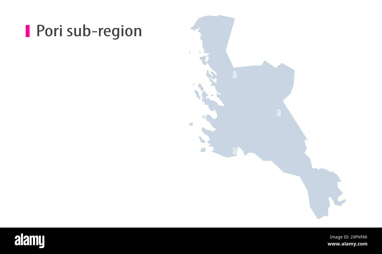 Pori sub region Map vector1, carte de Finlande, région de Finlande, avec bg blanc, carte de Finlande avec drapeau agitant. Politique, gouvernement, peuple, fête nationale, Illustration de Vecteur