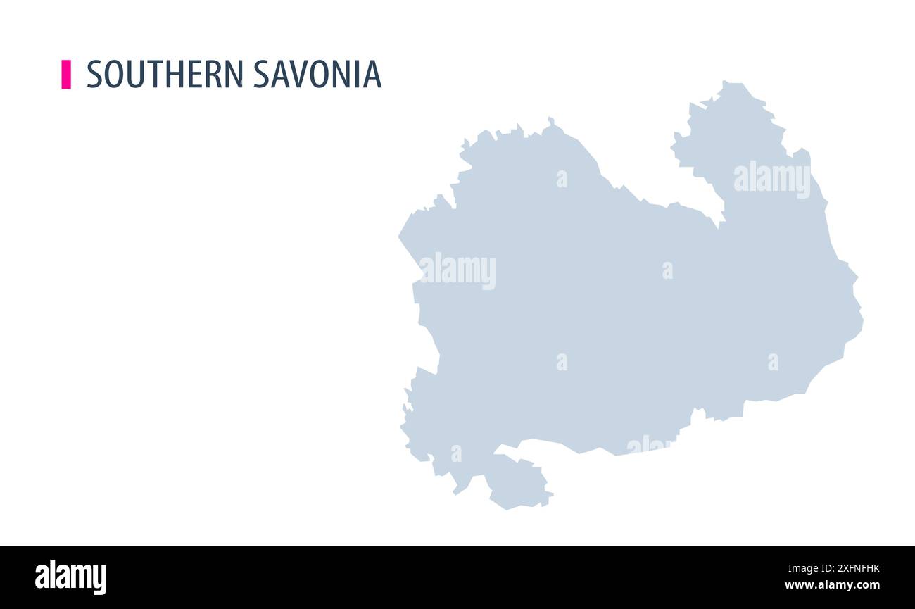 Southern Savonia Map vector1, carte de Finlande, région de Finlande, avec bg blanc, carte de Finlande avec drapeau agitant. Politique, gouvernement, peuple, fête nationale, Illustration de Vecteur