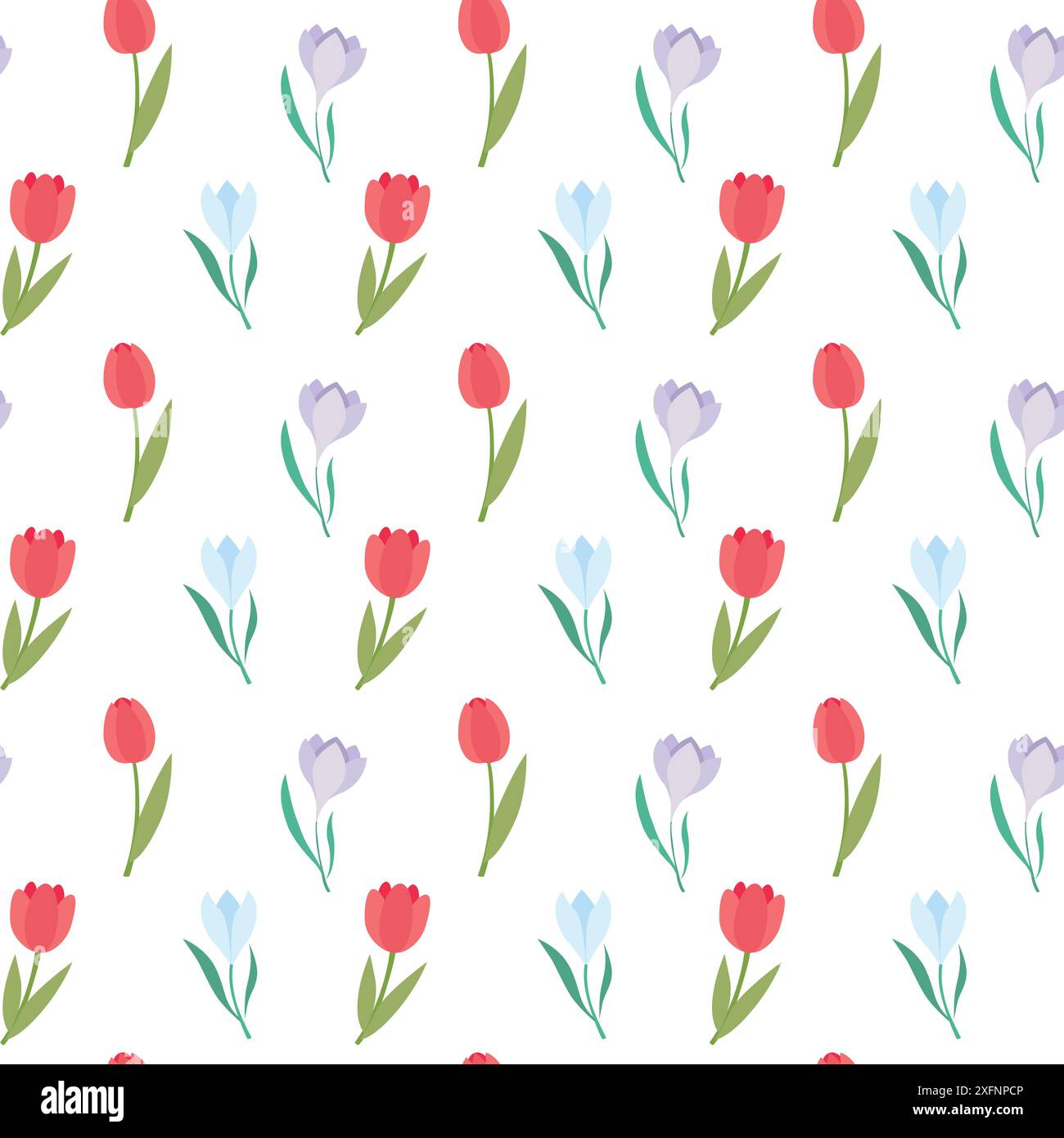 motif sans couture avec tulipes et gouttes de neige Illustration de Vecteur