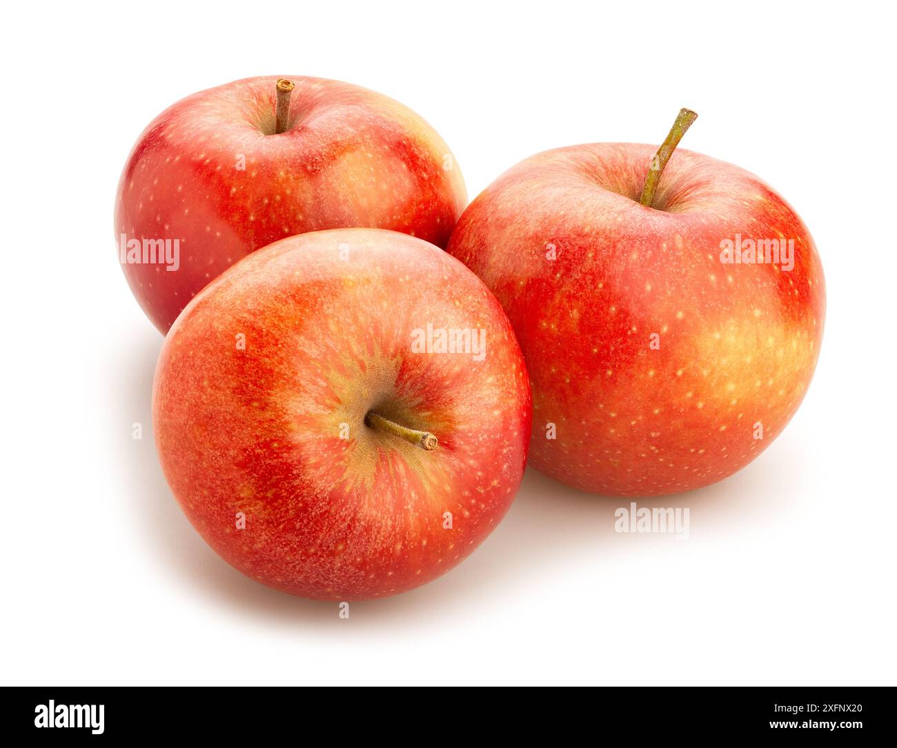 chemin des pommes isolé sur blanc Banque D'Images