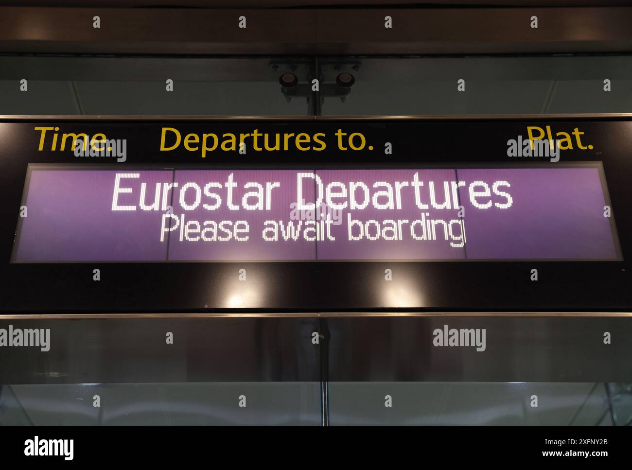 Départs Eurostar à St Pancras International, dans le nord de Londres, Royaume-Uni Banque D'Images