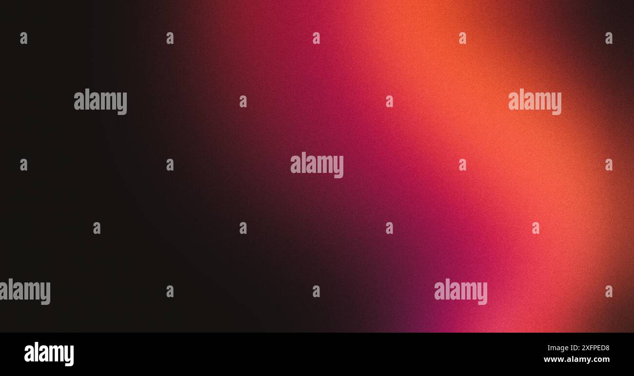 Dégradé de couleur orange rouge vif sur fond noir, dégradé granuleux onde lumineuse de couleur, espace de copie Banque D'Images