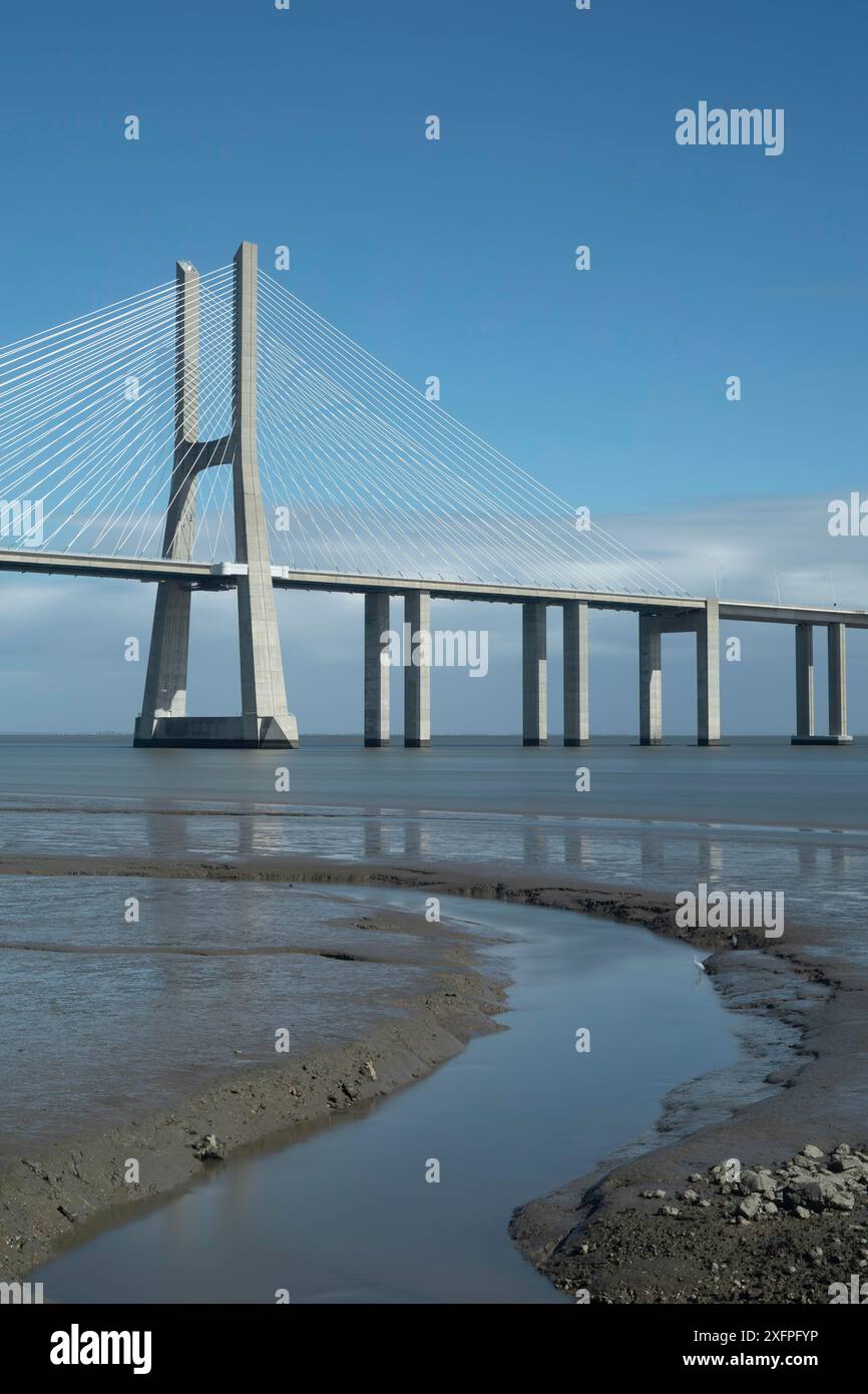 Pont Vasco de Gama à Lisbonne, Portugal Banque D'Images