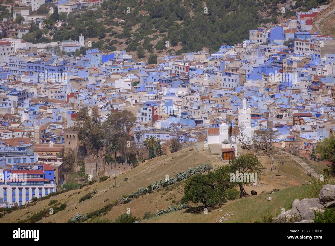 Mosquée espagnole, Jemaa Bouzafar, construite par les Espagnols dans le style andalou, Chauen, maroc Banque D'Images