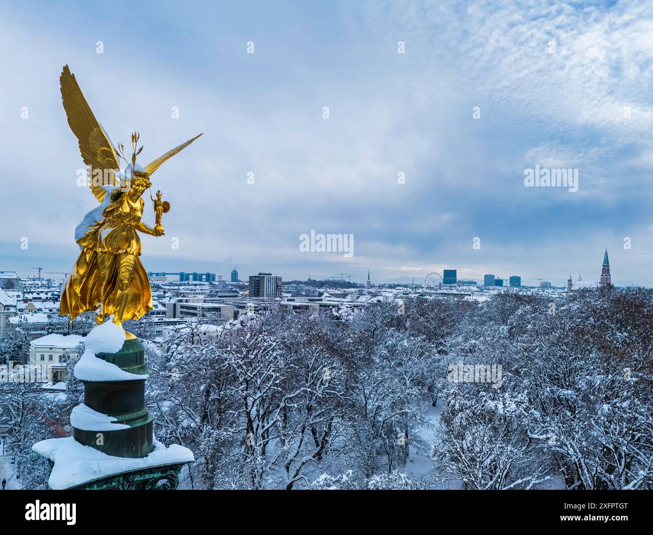 Munich après de fortes chutes de neige en décembre 2023 Banque D'Images