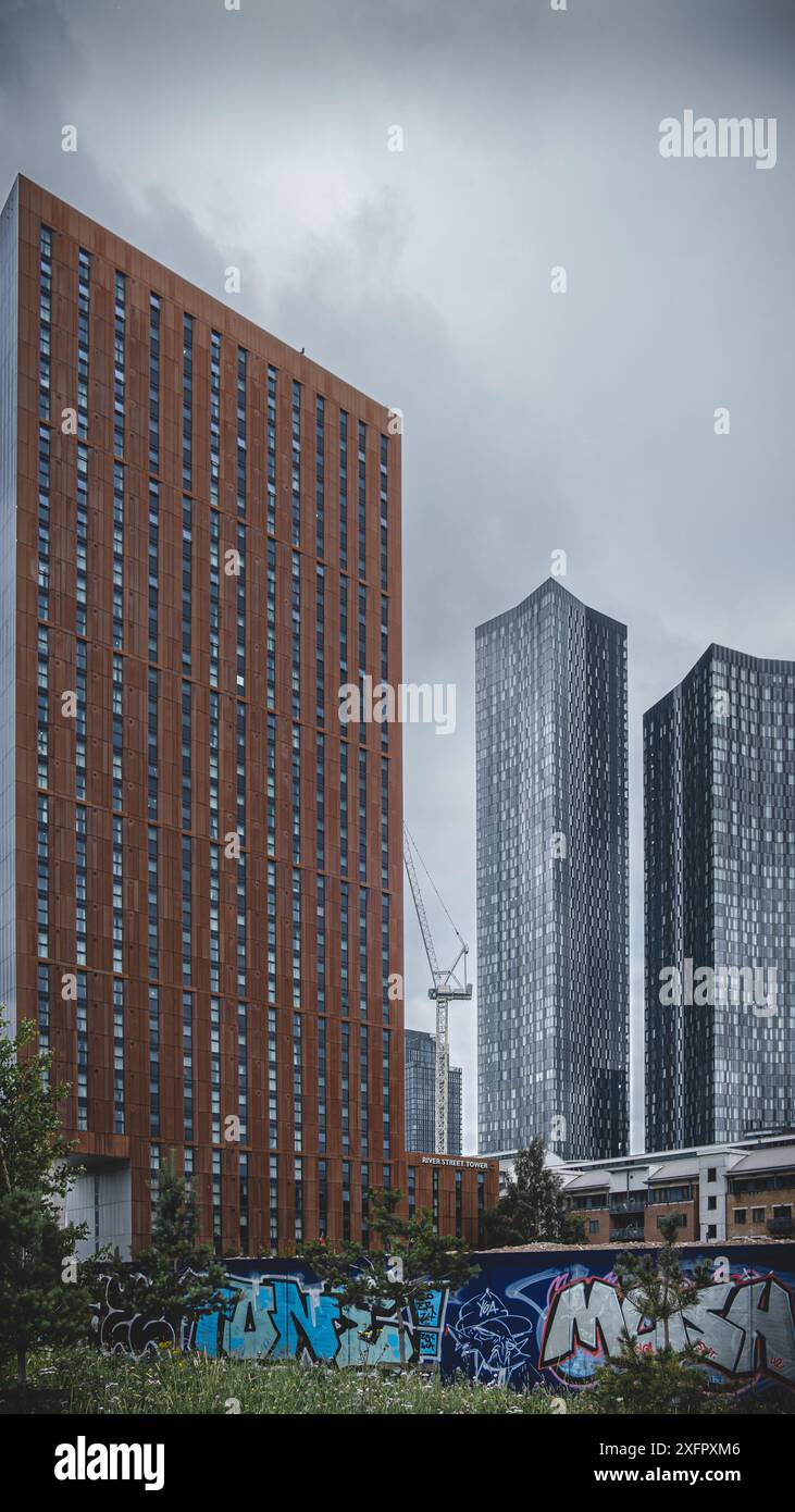 Immeubles de grande hauteur à Manchester, Royaume-Uni Banque D'Images