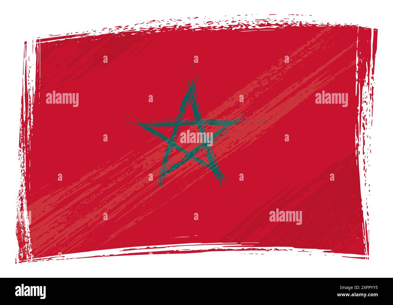 Drapeau du Royaume du Maroc créé dans le style de peinture grunge Banque D'Images Drapeau du Royaume du Maroc créé dans le style de peinture grunge Banque D'Images