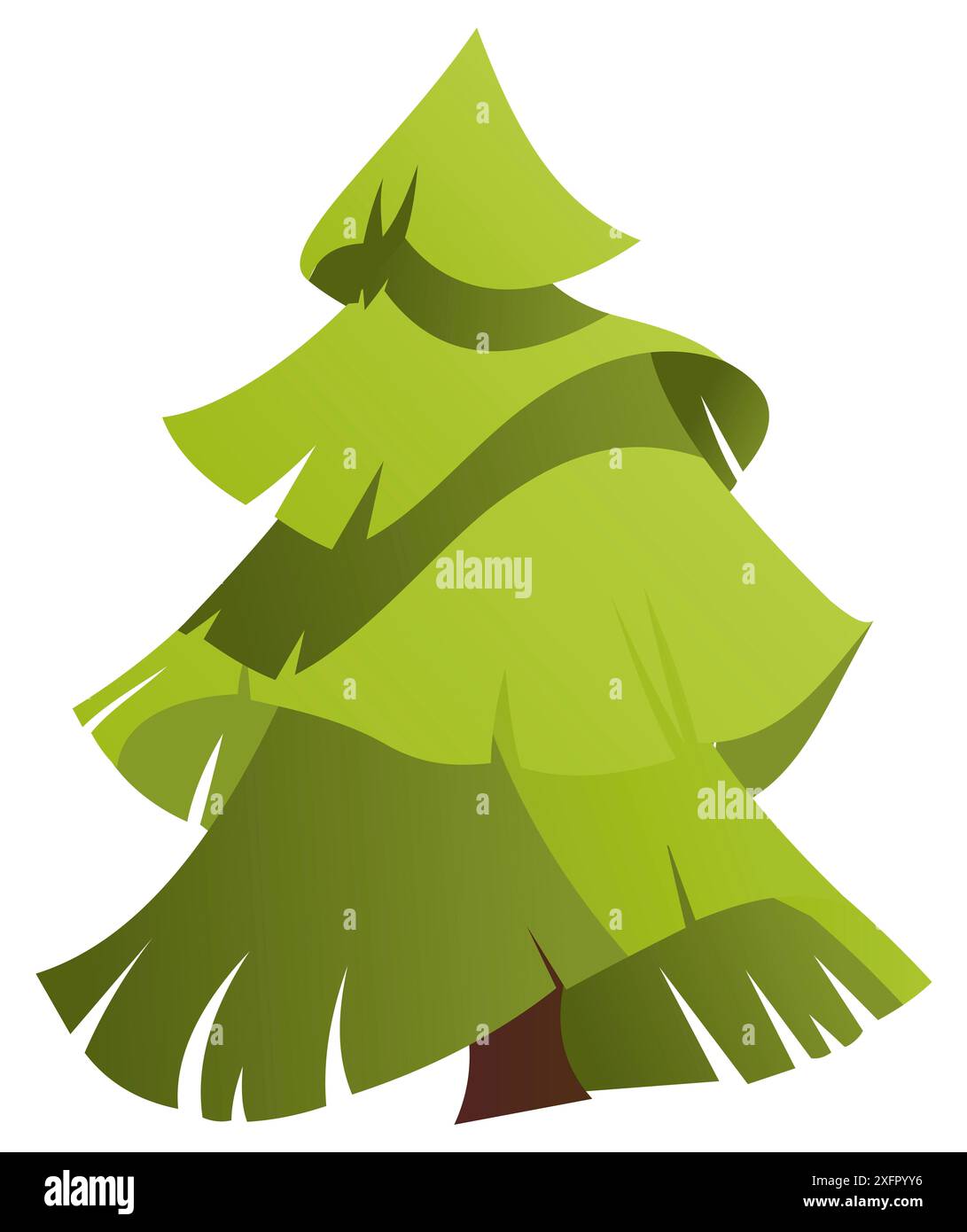 Arbre de conifère dessiné dans le style de dessin animé Banque D'Images Arbre de conifère dessiné dans le style de dessin animé Banque D'Images
