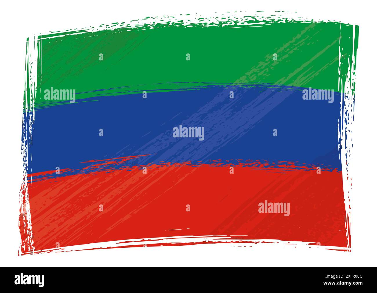 Drapeau de la République du Daghestan créé dans le style de peinture graffiti Banque D'Images