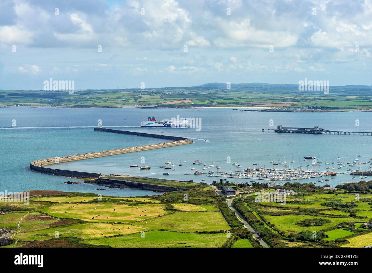 Ferry Stena Line de Dublin, Irlande arrivée à Holyhead Harbour, Anglesey, pays de Galles du Nord, Royaume-Uni, septembre 2017. Banque D'Images