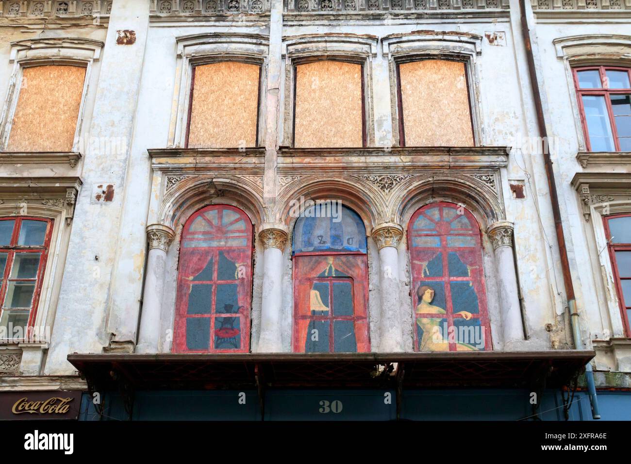 Europe, Roumanie. Bucarest. Quartier de la vieille ville, bâtiments en rénovation. 2016-10-10 Banque D'Images