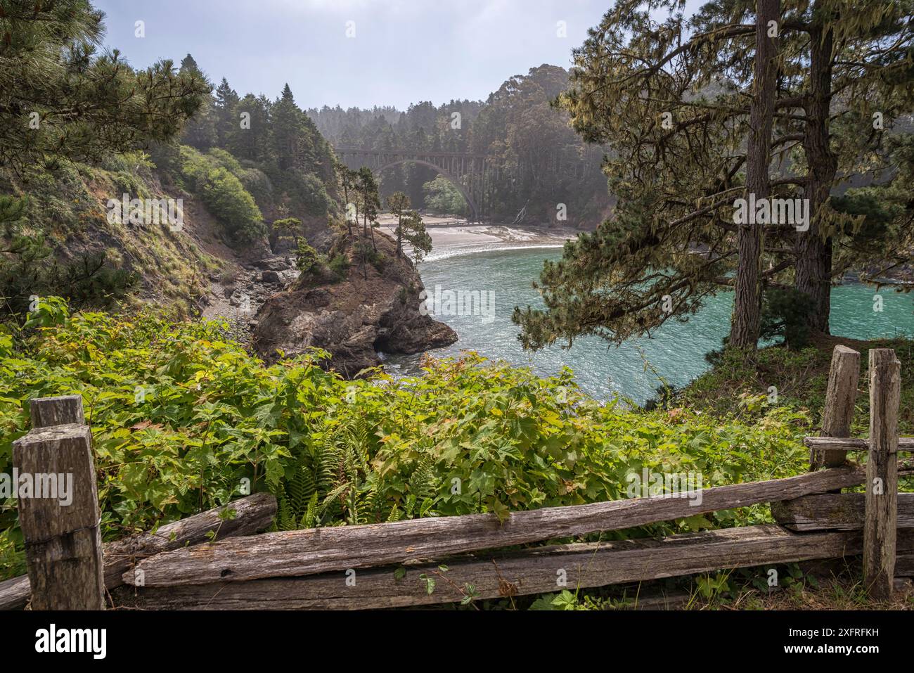 Russian Gulch State Park. Mendocino, Californie, États-Unis. Banque D'Images