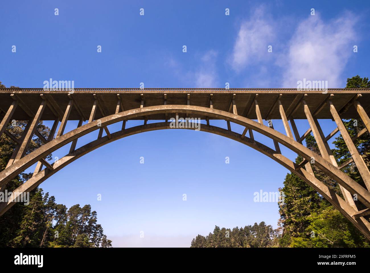 Russian Gulch Bridge. Russian Gulch State Park, Mendocino, Californie, États-Unis. Banque D'Images