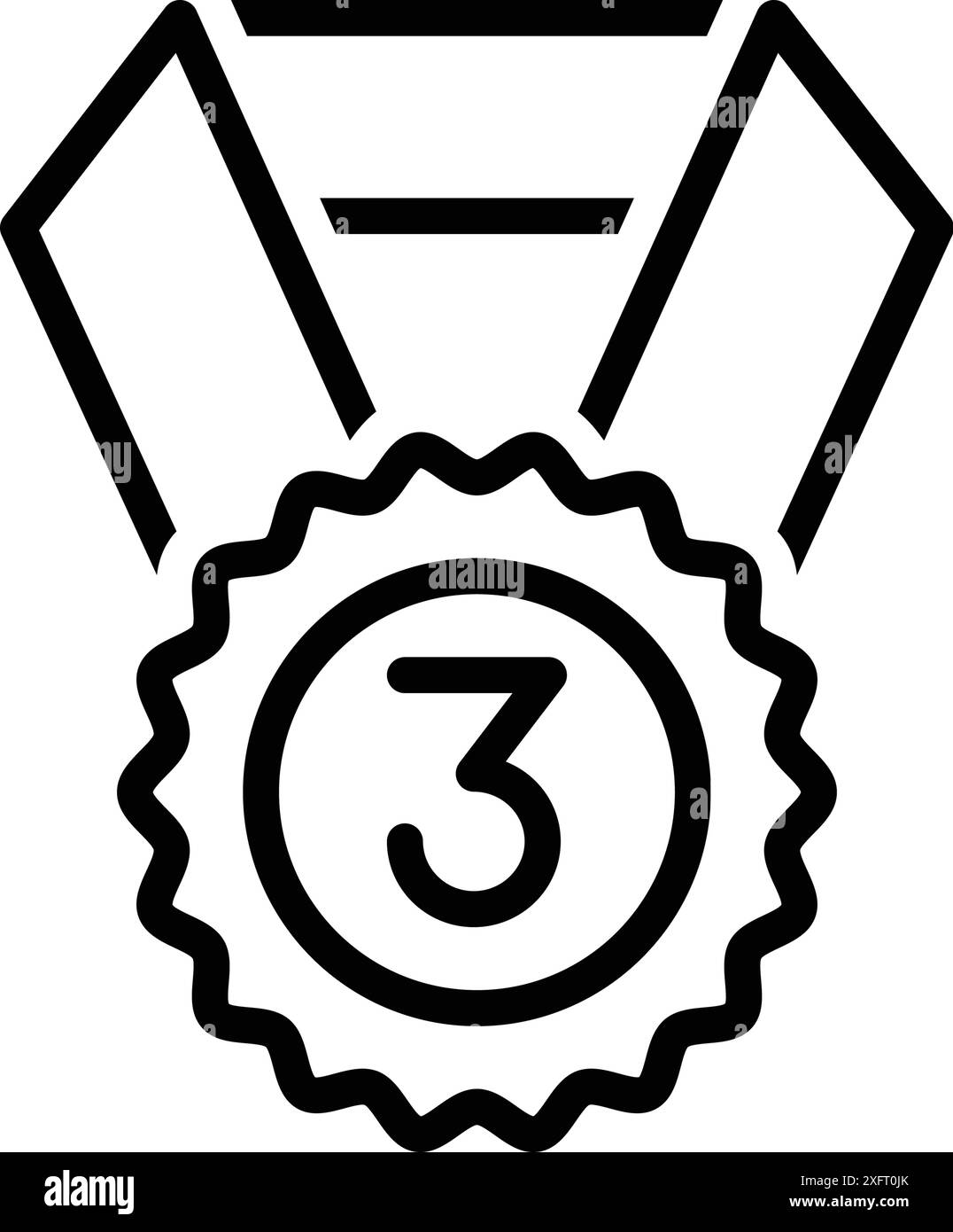 Icône pour troisième, médaille Illustration de Vecteur