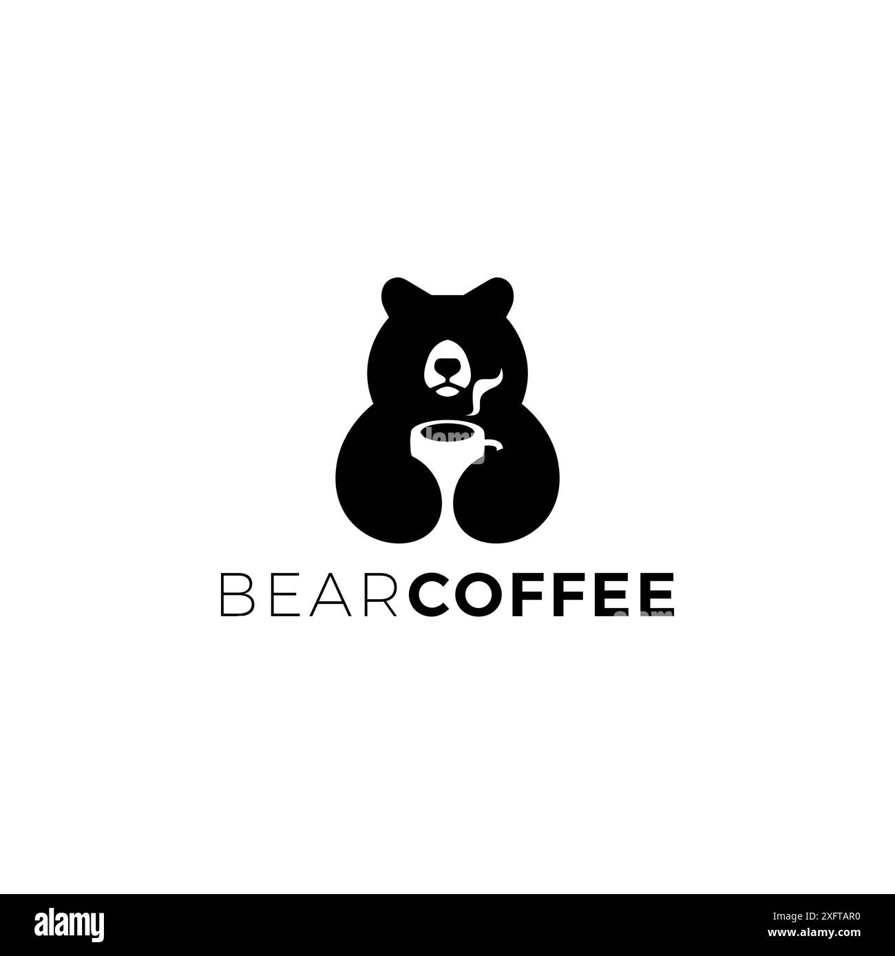 Logo Bear Coffee. Icône ours Illustration de Vecteur