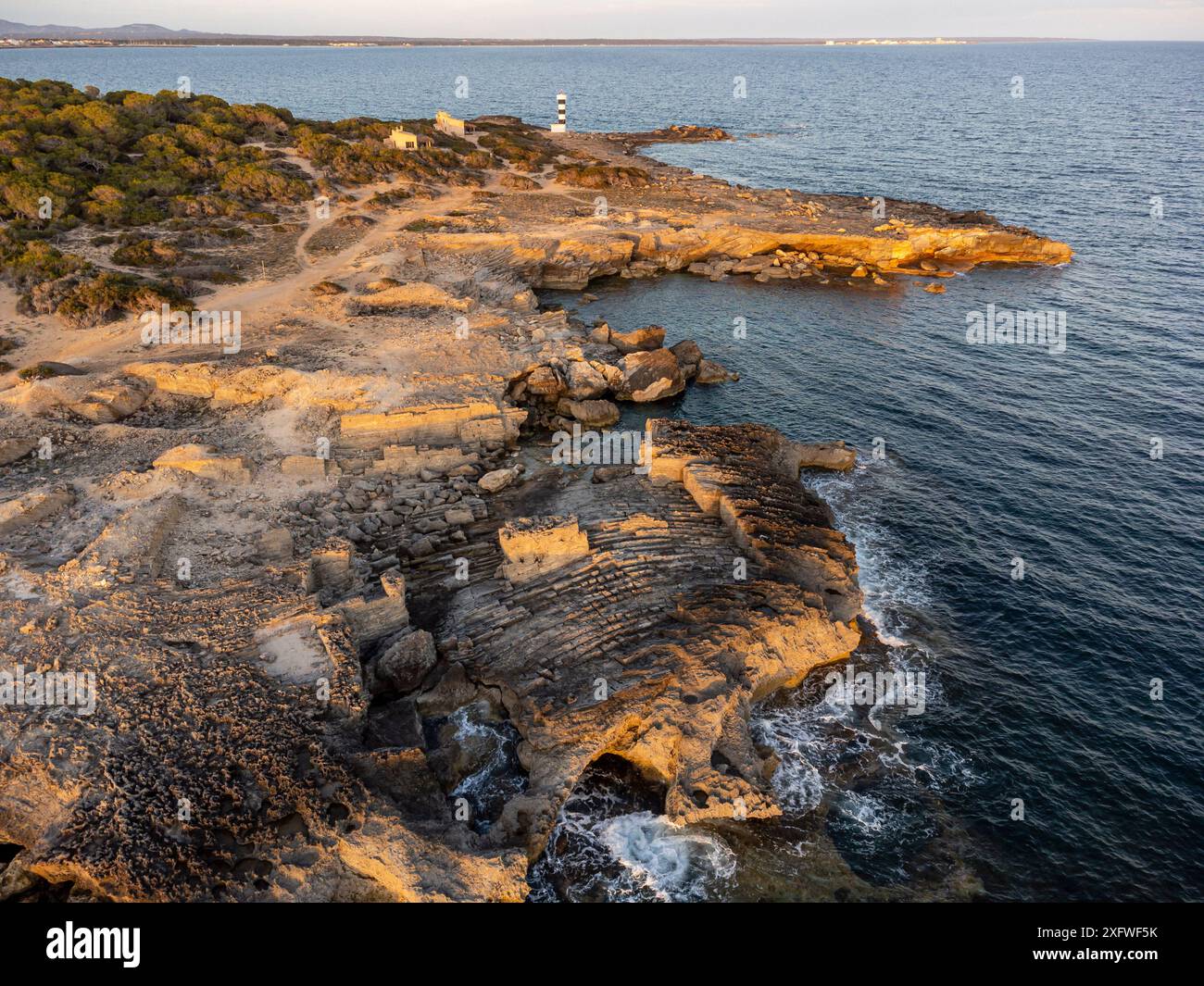 Carrière traditionnelle de grès, S Estalella, Llucmajor, Majorque, Iles Baléares, Espagne. Banque D'Images