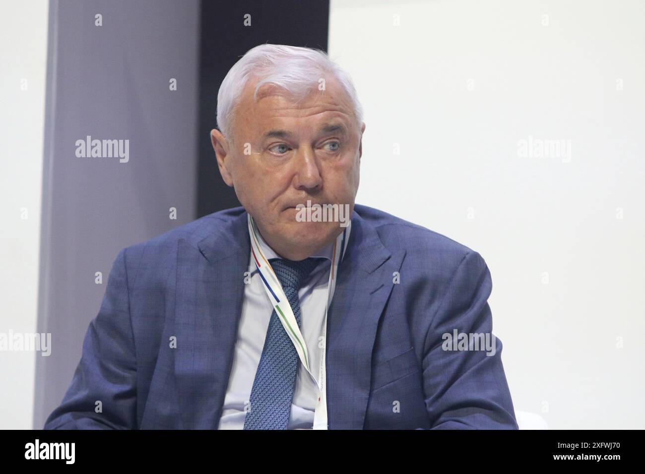 Anatoly Aksakov, député de la Douma d'Etat de l'Assemblée fédérale de la Fédération de Russie assiste à la session plénière les ressources à long terme pour l'économie sont une priorité clé pour le développement du marché financier du Congrès financier de la Banque de Russie. (Photo de Maksim Konstantinov / SOPA images/SIPA USA) Banque D'Images