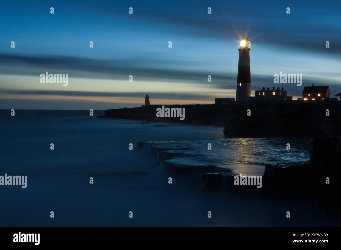 Phare de Portland Bill, île de Portland, Dorset, Angleterre, Royaume-Uni. Janvier 2012. Banque D'Images