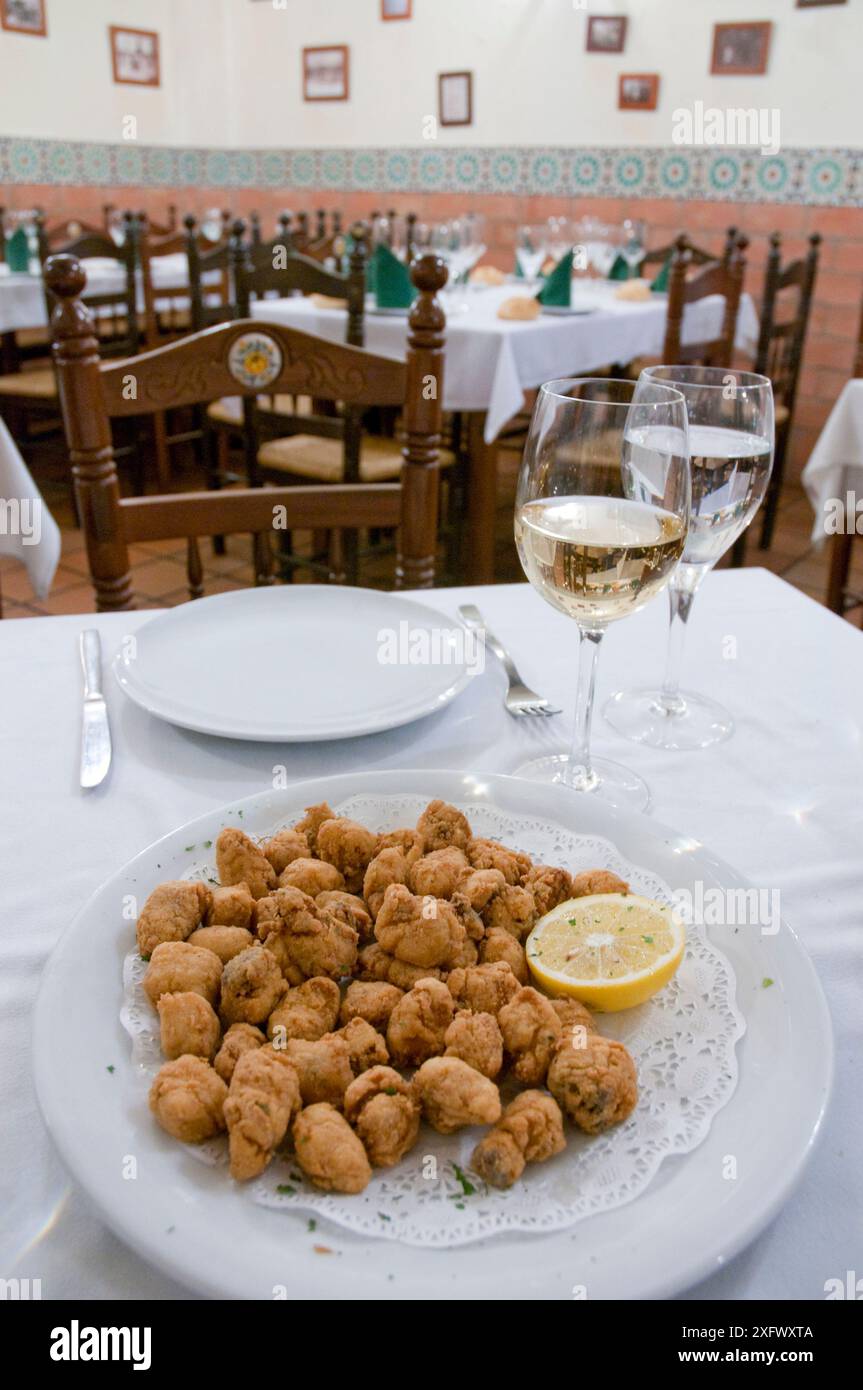 Cazon en adobo servant. Andalousie, Espagne. Banque D'Images