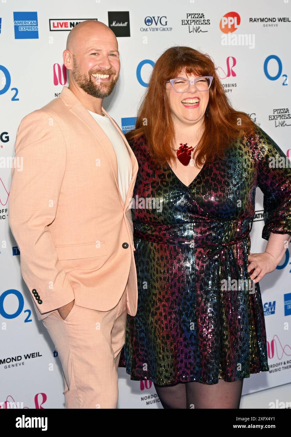LONDRES, ROYAUME-UNI. 5 juillet 2024. Jenny Ryan, Thomas Wolski assiste aux Nordoff et Robbins O2 Silver clefs Awards 2024, un événement annuel prestigieux organisé par la plus grande association caritative de musicothérapie du Royaume-Uni Nordoff et Robbins au JW Marriott Grosvenor House, Londres, Royaume-Uni. Crédit : Voir Li/Picture Capital/Alamy Live News Banque D'Images