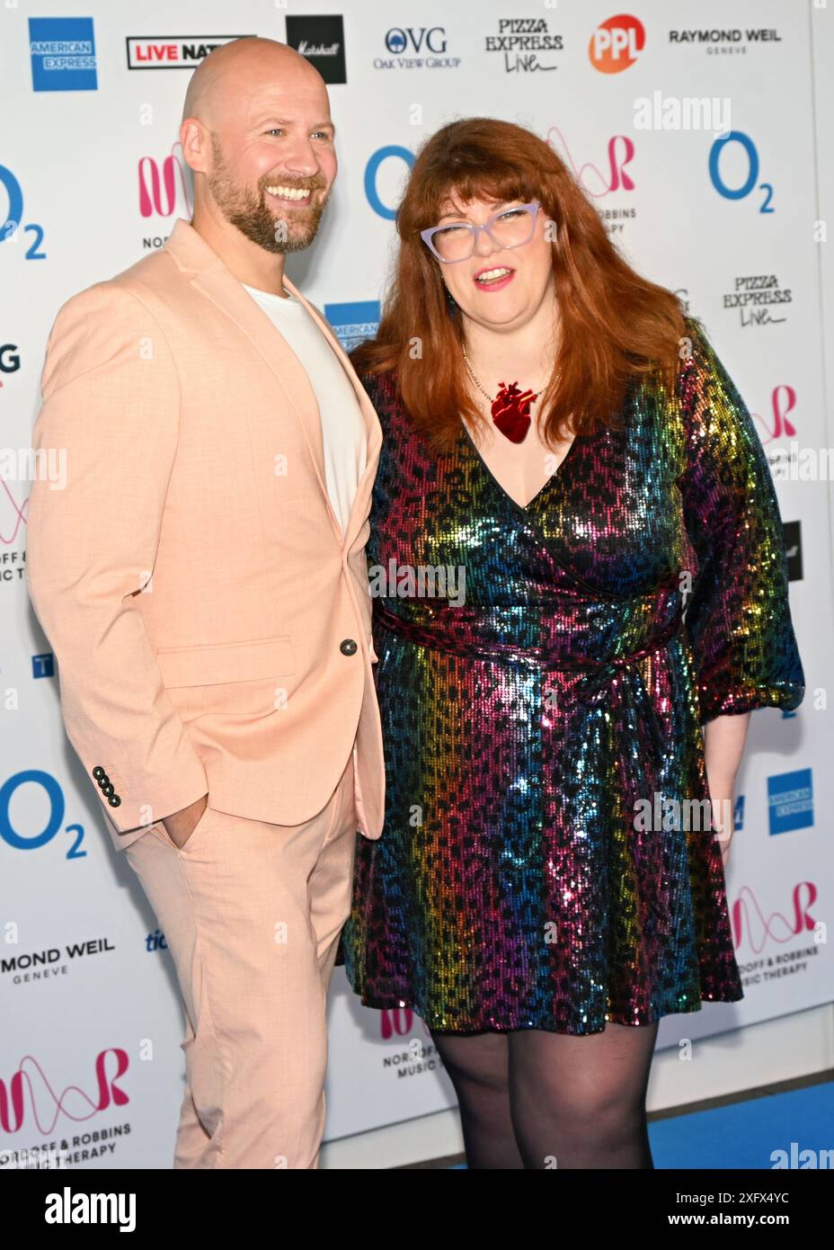 LONDRES, ROYAUME-UNI. 5 juillet 2024. Jenny Ryan, Thomas Wolski assiste aux Nordoff et Robbins O2 Silver clefs Awards 2024, un événement annuel prestigieux organisé par la plus grande association caritative de musicothérapie du Royaume-Uni Nordoff et Robbins au JW Marriott Grosvenor House, Londres, Royaume-Uni. Crédit : Voir Li/Picture Capital/Alamy Live News Banque D'Images