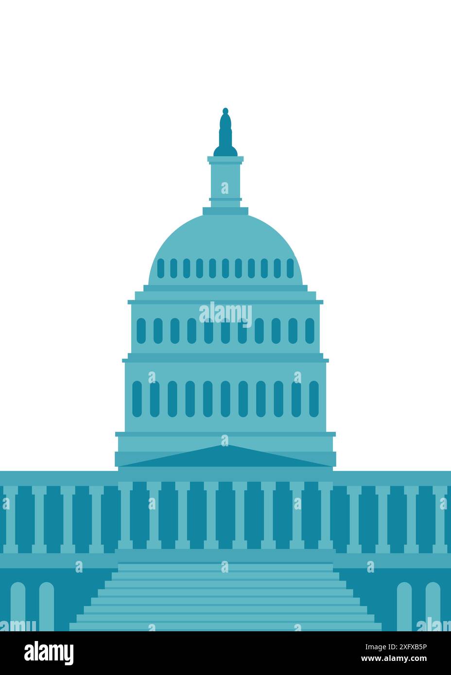 Icône du bâtiment du Capitole des États-Unis à Washington DC. Illustration vectorielle dans un style plat Illustration de Vecteur