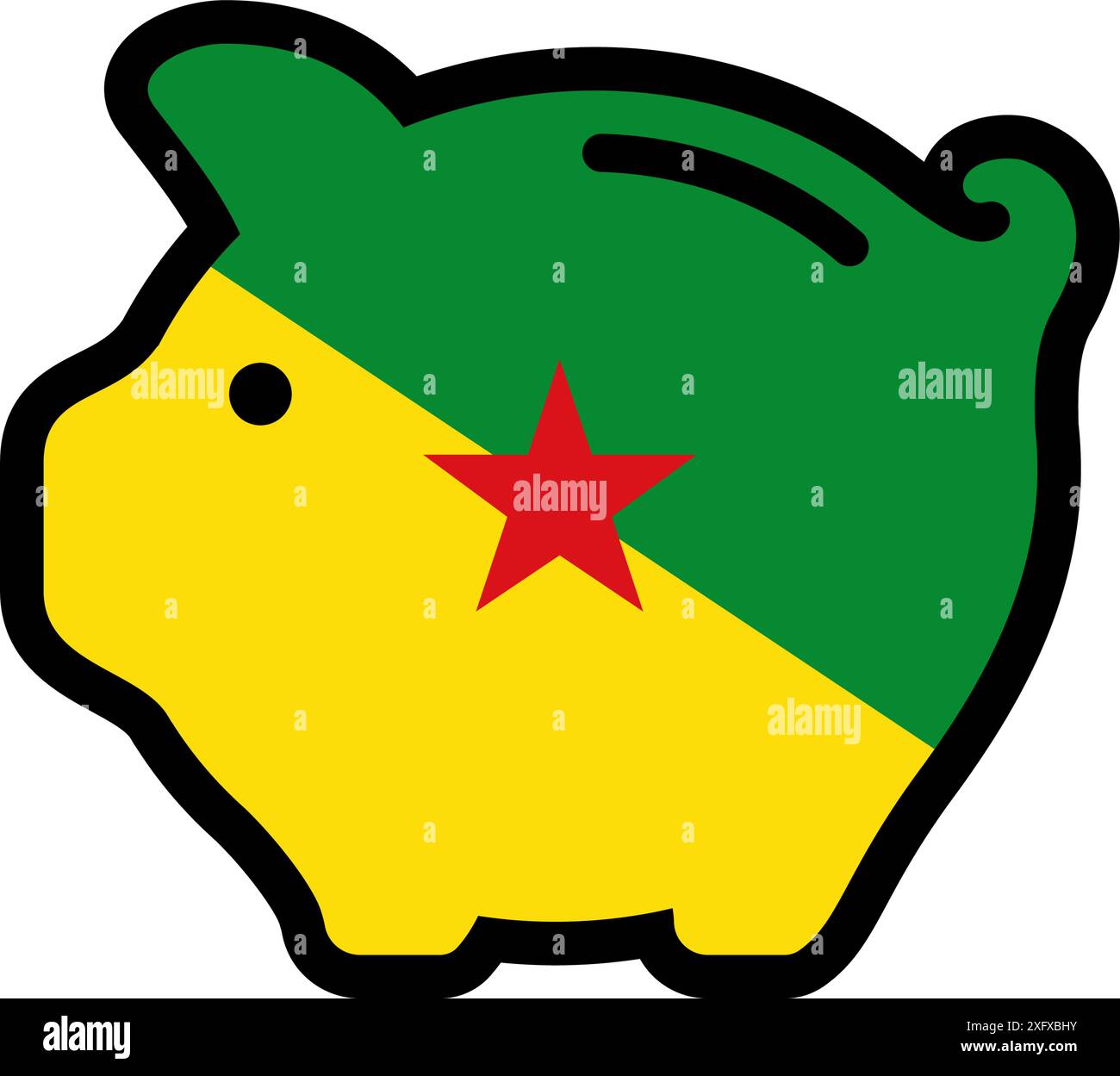 Drapeau de Guyane française, icône de tirelire, symbole vectoriel. Illustration de Vecteur