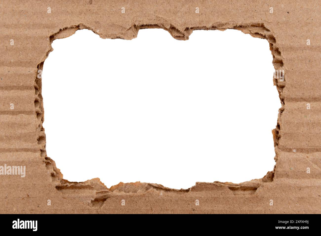 Trou dans le carton. Un morceau de carton ou de papier déchiré. Espace vide pour le texte Banque D'Images Trou dans le carton. Un morceau de carton ou de papier déchiré. Espace vide pour le texte Banque D'Images