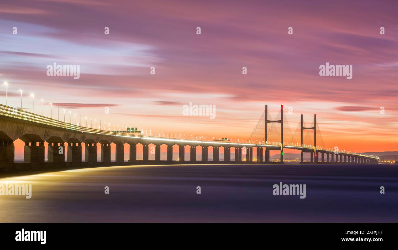 Second Severn Crossing, pont routier sur la rivière Severn entre l'Angleterre et le Monmouthshire au pays de Galles, Gloucestershire, Angleterre, Royaume-Uni, septembre 2006. Banque D'Images