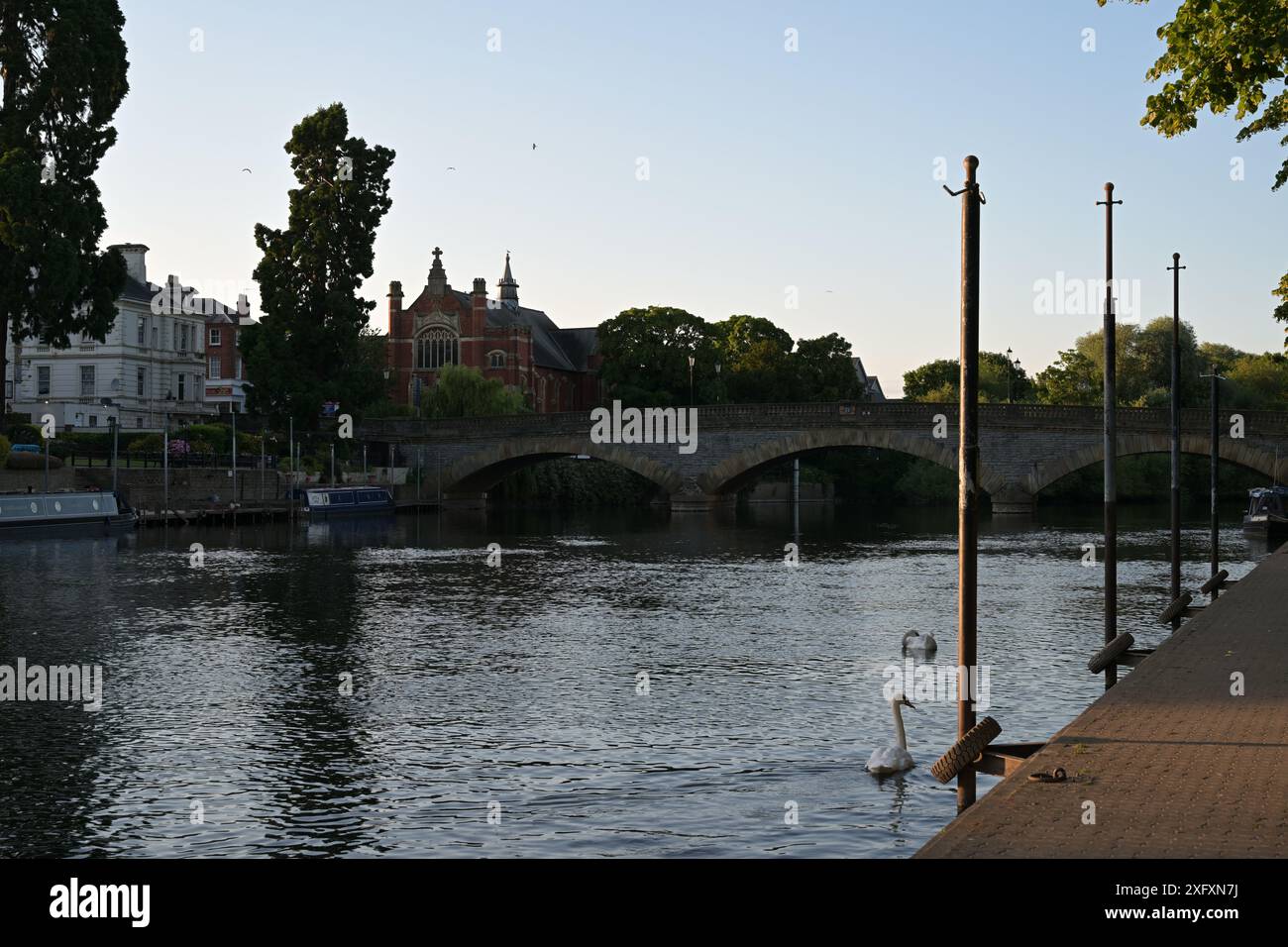 The River Avon, Evesham, Royaume-Uni Banque D'Images