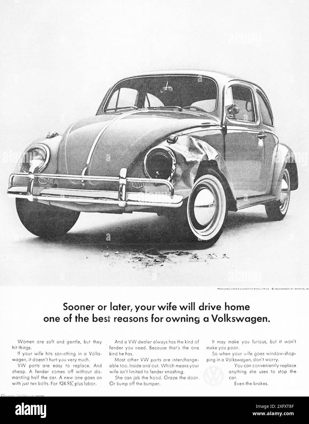 Publicité AMÉRICAINE VOLKSWAGEN sur 1960 Banque D'Images