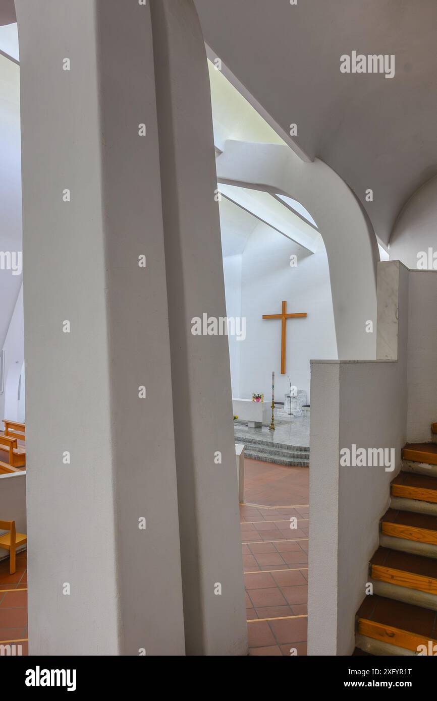 Santa Maria Assunta, Eglise, Alvar Aalto, Riola di Vergato, Italie Banque D'Images