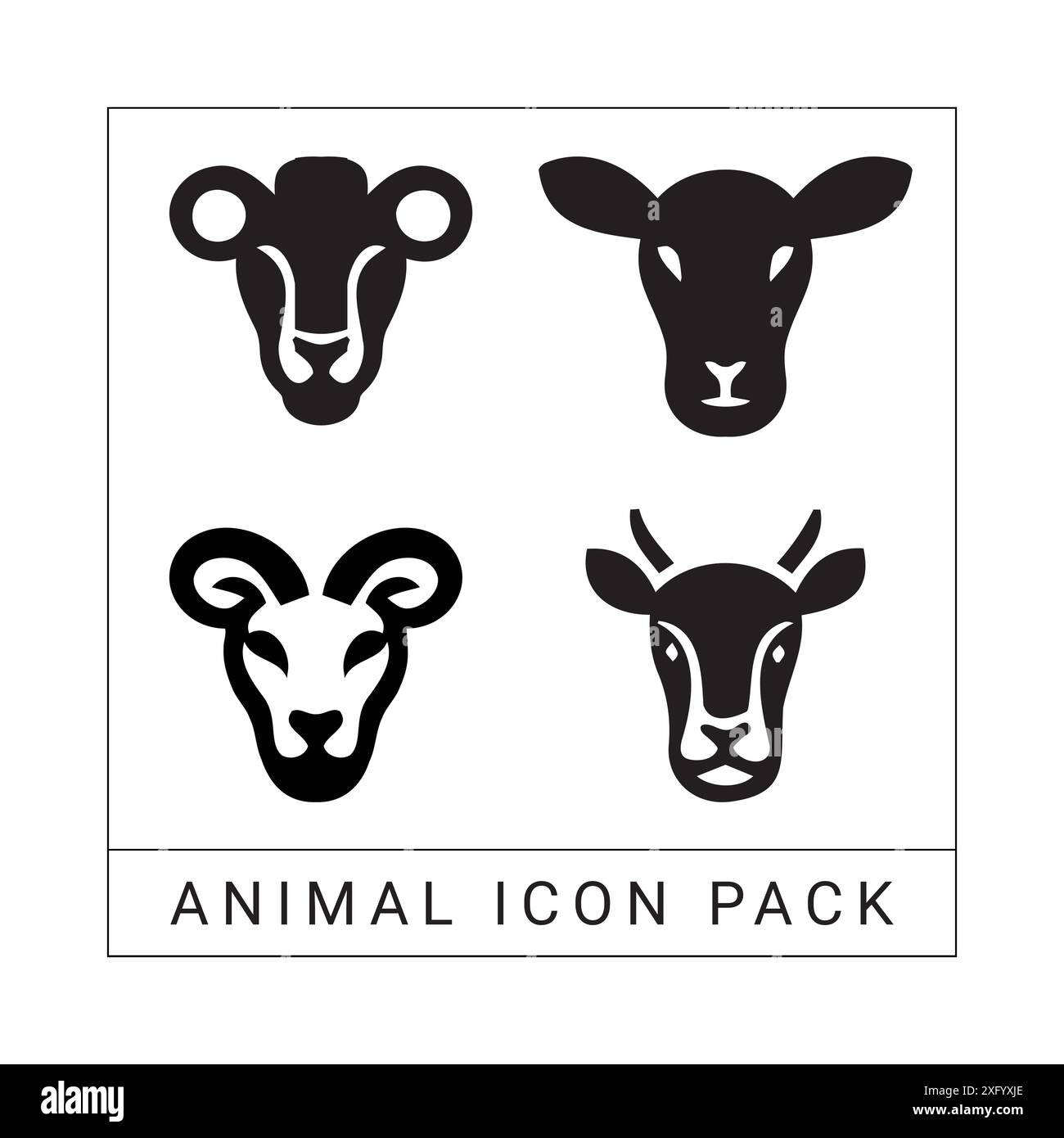 Pack d'icônes d'animaux avec fichiers vectoriels Illustration de Vecteur