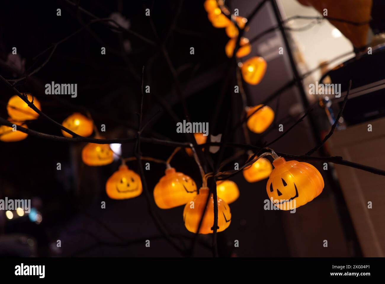 Cette étrange photo d'Halloween capture l'essence d'une nuit d'une beauté envoûtante. Banque D'Images
